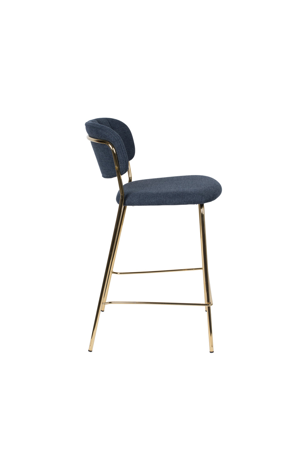 Jolien - Bar & Counter Stool - Fabric - Gold/Dark Blue