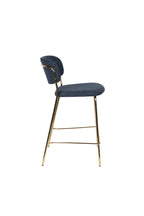 Jolien - Bar & Counter Stool - Fabric - Gold/Dark Blue