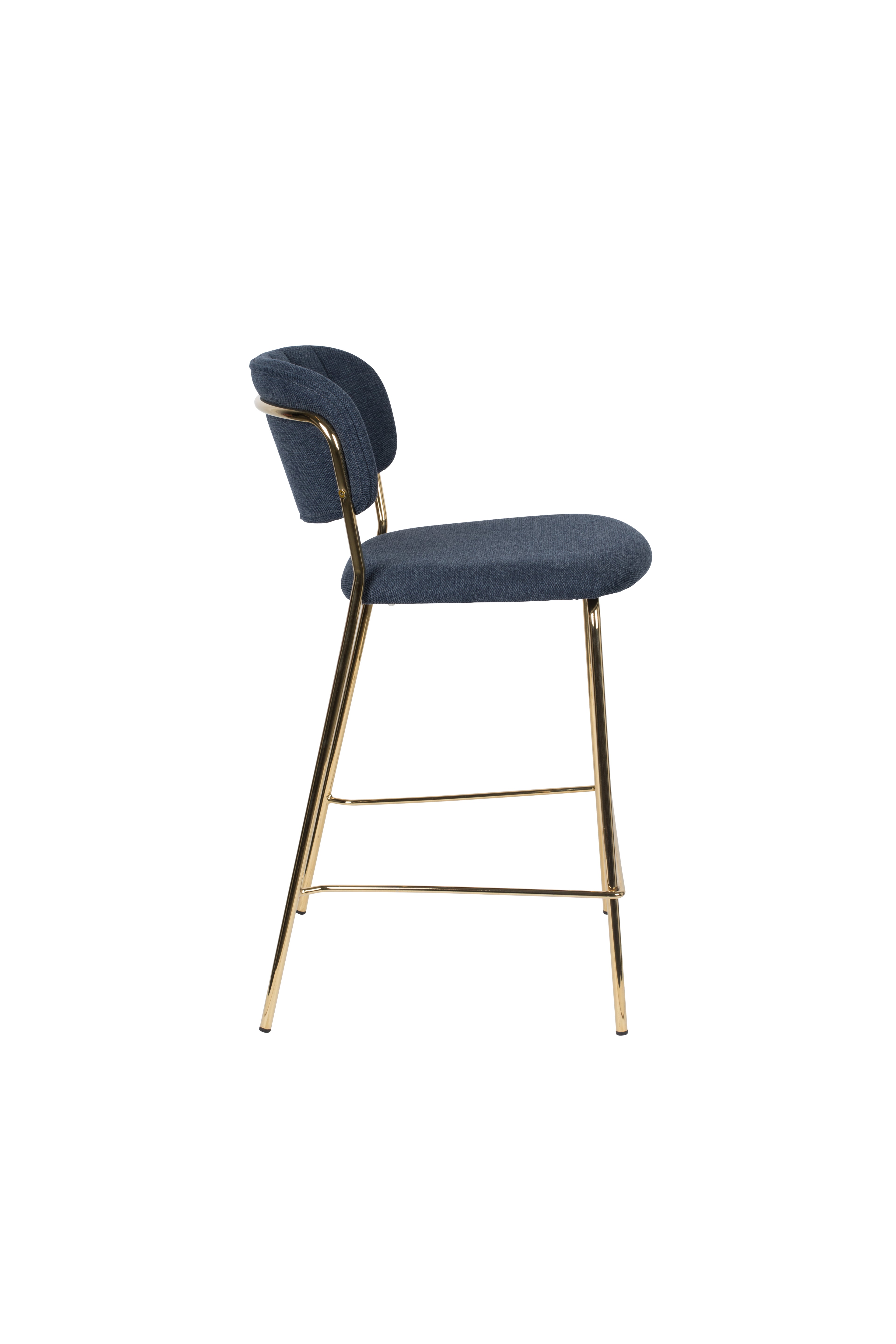 Jolien - Bar & Counter Stool - Fabric - Gold/Dark Blue