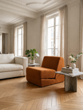 1-Seater Convertible Sofa Bed Origami - Matt Orange