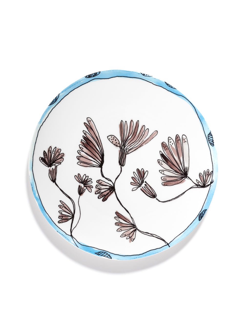 Midnight Flowers - Lot De 2 Plats De Service - S - Porcelaine Bone China - Camelia Aubergine
