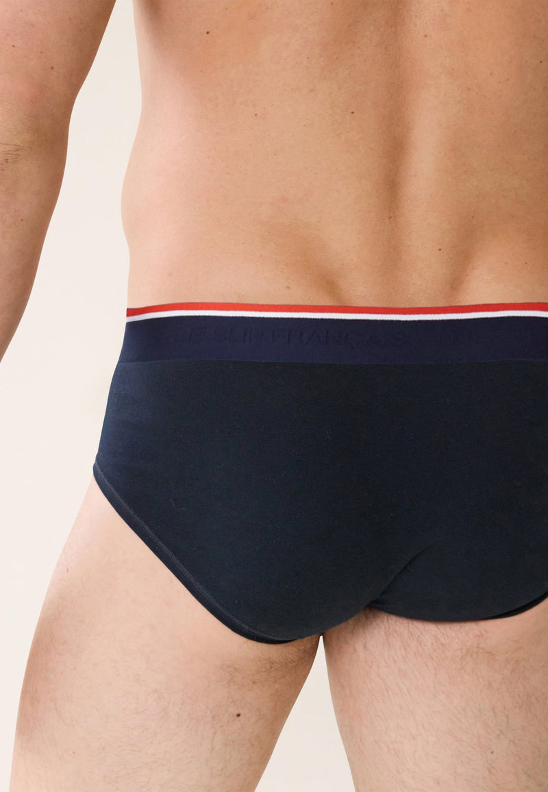 Slip Bleu Marine En Coton Avec Cocarde - Terrible Marine