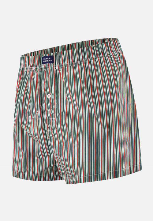 Caleçon Matelas Vert À Rayures En Coton - Jacques Rayures Matelas Vert