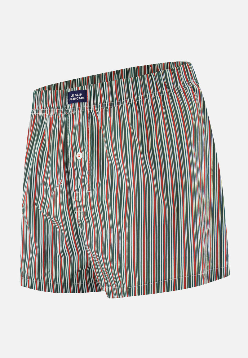 Caleçon Matelas Vert À Rayures En Coton - Jacques Rayures Matelas Vert