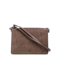 Pochette Christian Dior Hand Monogram Oblique Moyen Cuir Verni - Gris