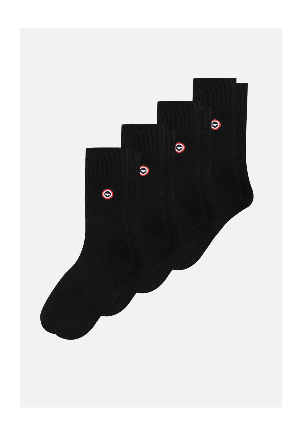 Pack de 4 calcetines de media caña de algodón - Negro