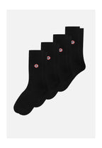 Pack de 4 calcetines de media caña de algodón - Negro