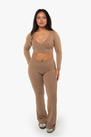 Top Crossed Manches Longues - Café Latte