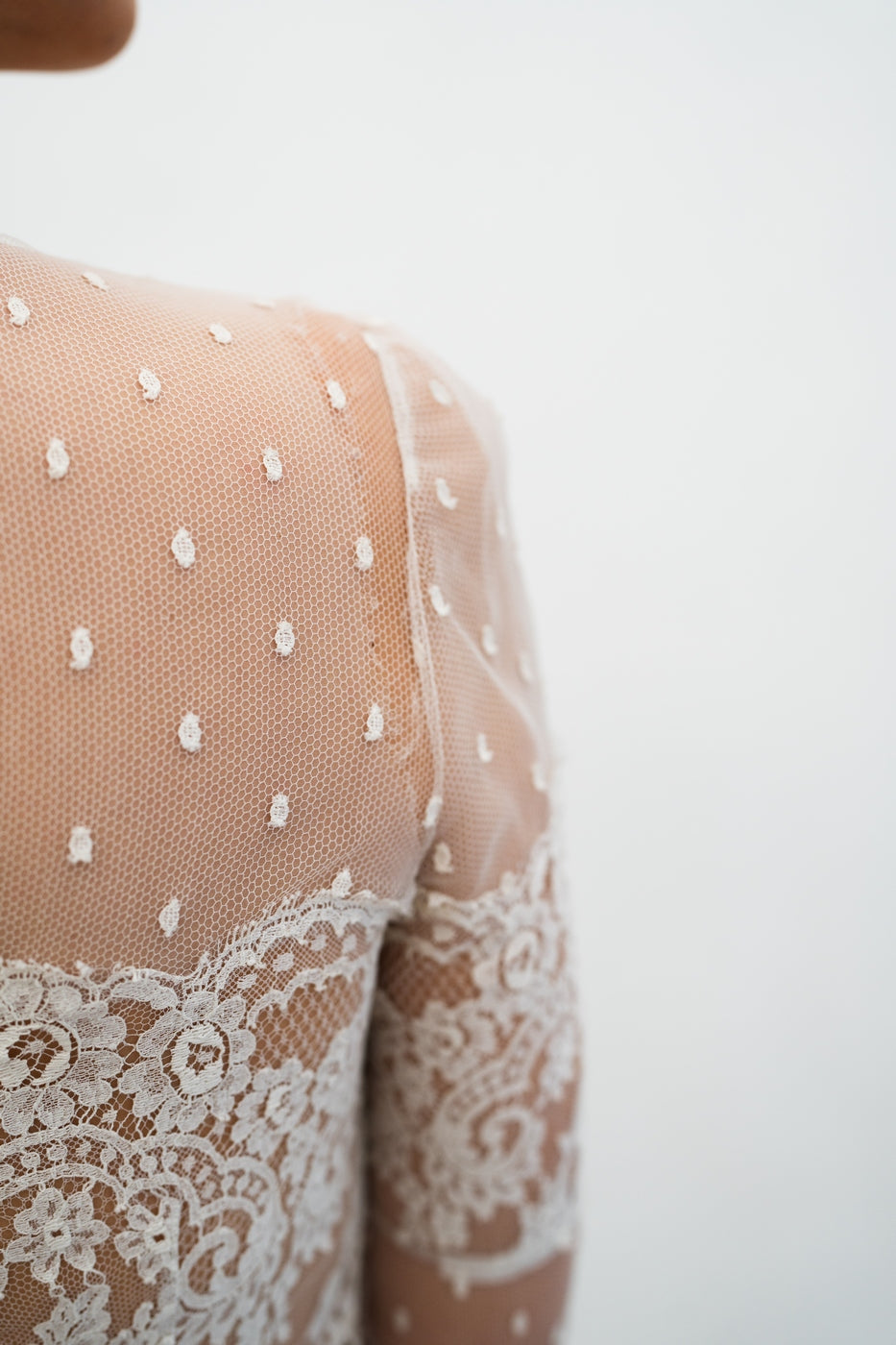 Abito Da Sposa Folk Con Volant - Bianco Seta