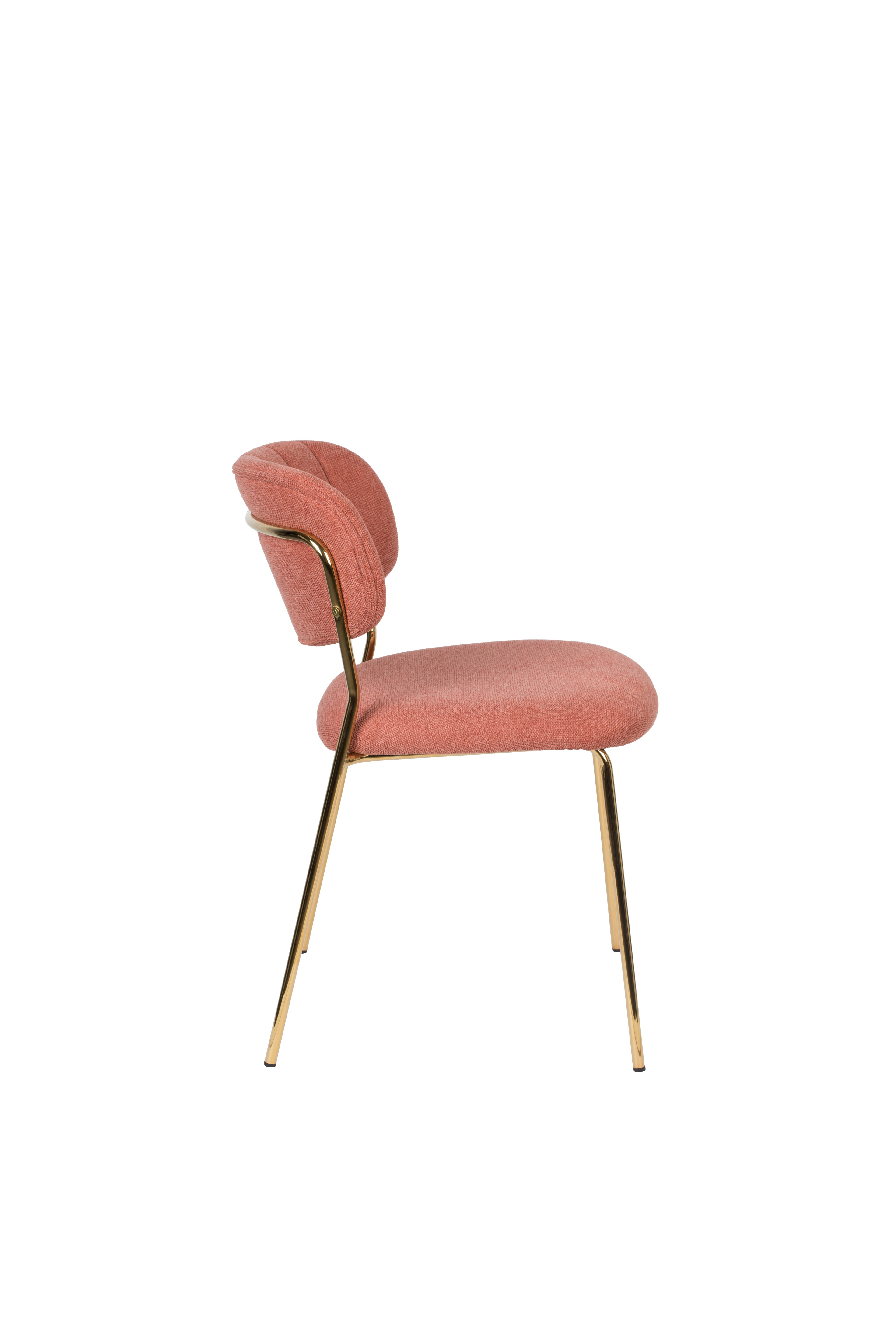 Jolien - Dining Room Chair - Fabric - Gold/Pink