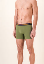 Redoutable Long Cotton Boxer Shorts - Veronese Khaki