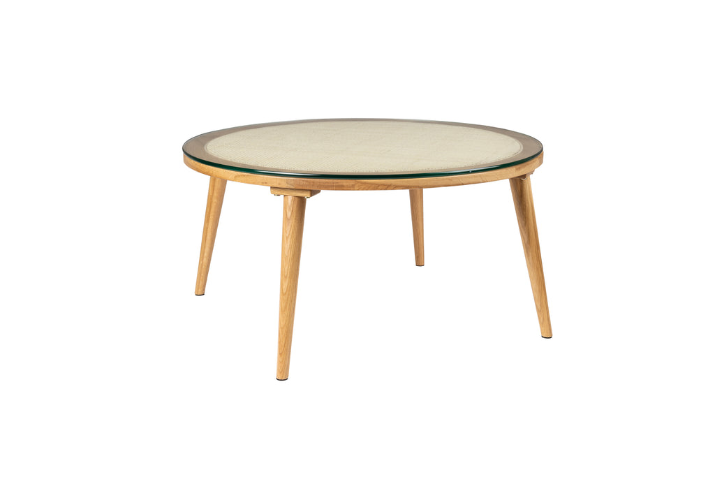 Haru Ronde - Coffee Table - Glass - Beige