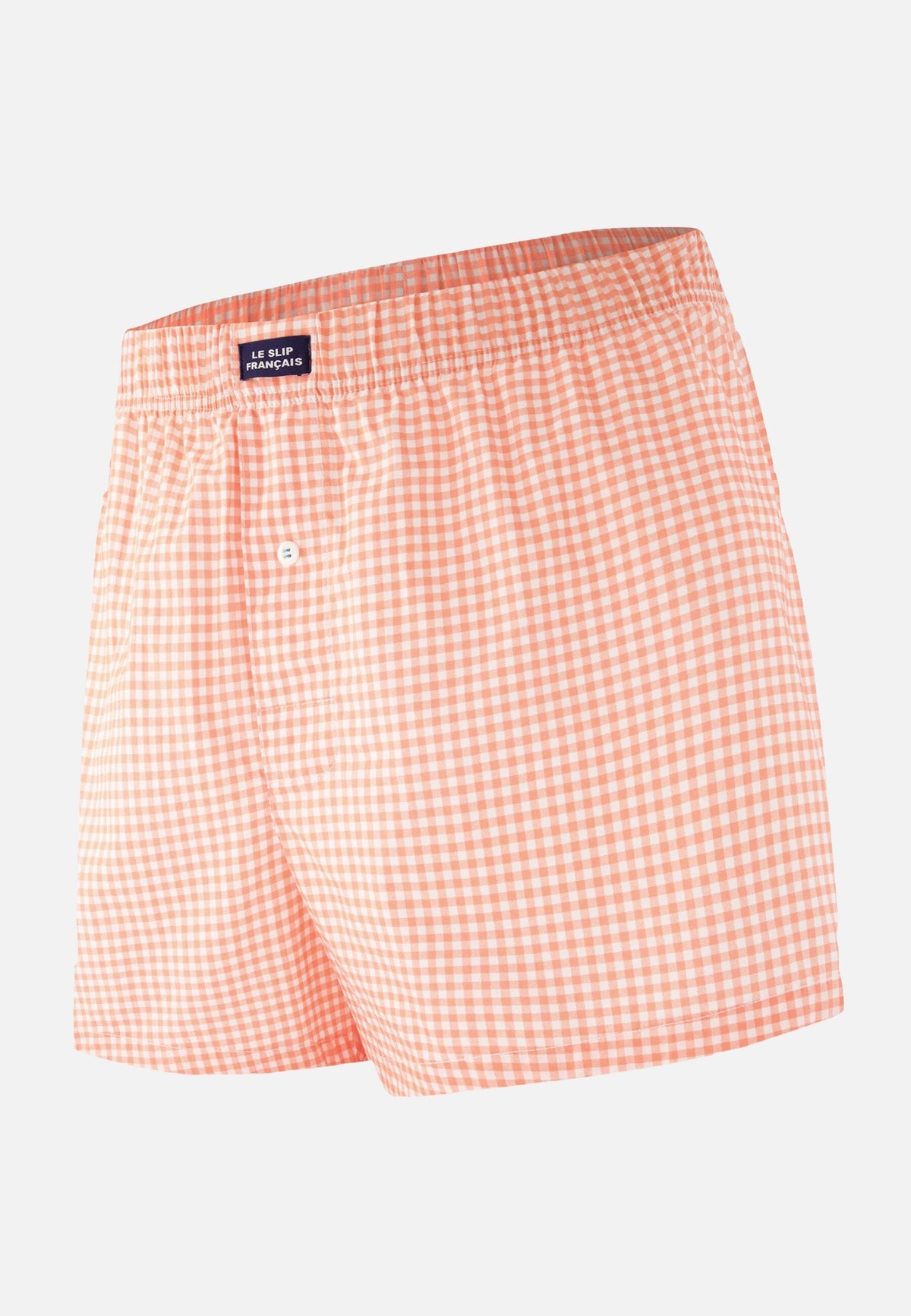 Caleçon Jacques Vichy En Coton - Orange Corail