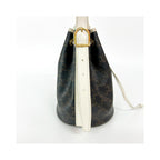 Sac À Main Celine Triomphe Drawstring Bucket Toile - Marron