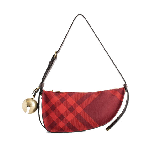Burberry Check Mini Shield Bag - Red - Woman