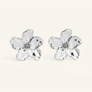Boucles d'oreilles fleurs acier inoxydable argenté 