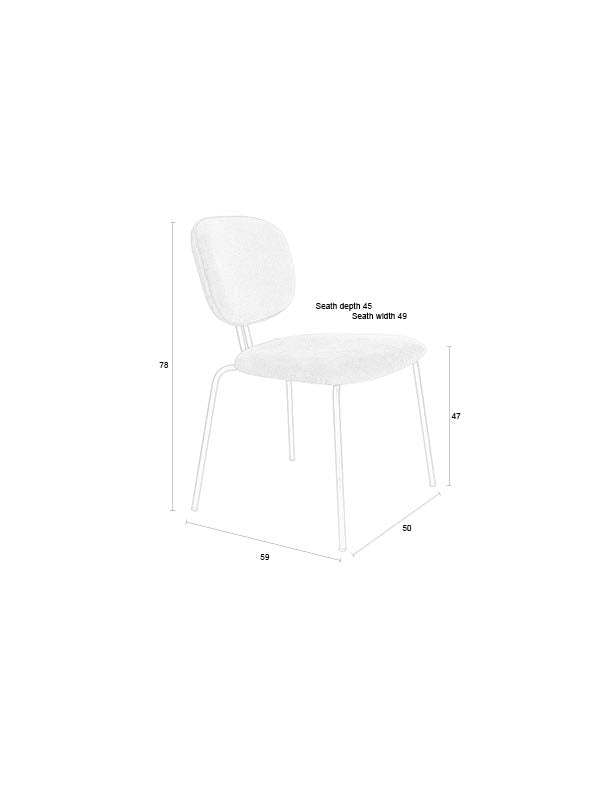 Bouton - Dining Chair - Polyester - Terracotta/Red