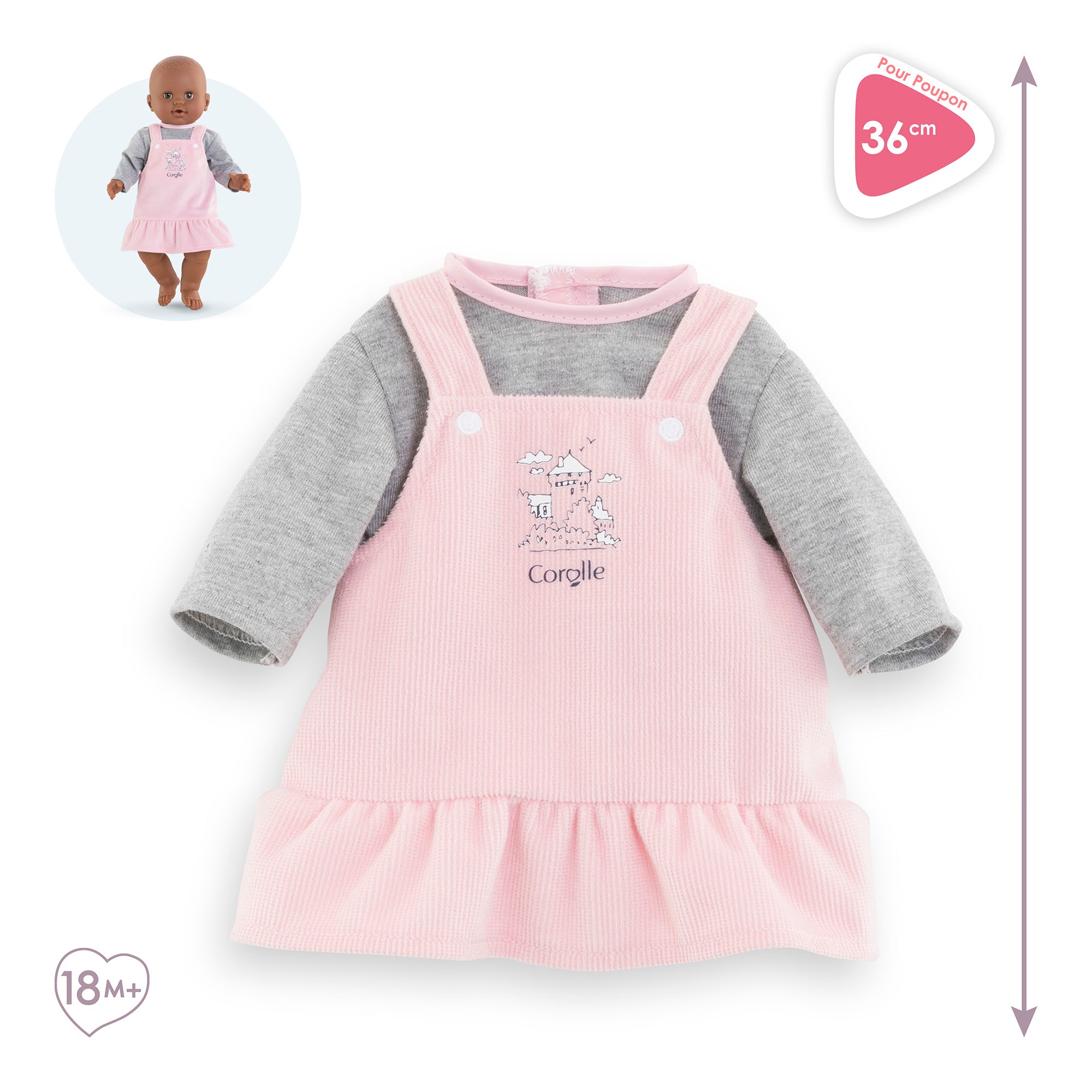 Vestido Y Camiseta Bords De Loire Para Bebé 36 Cm
