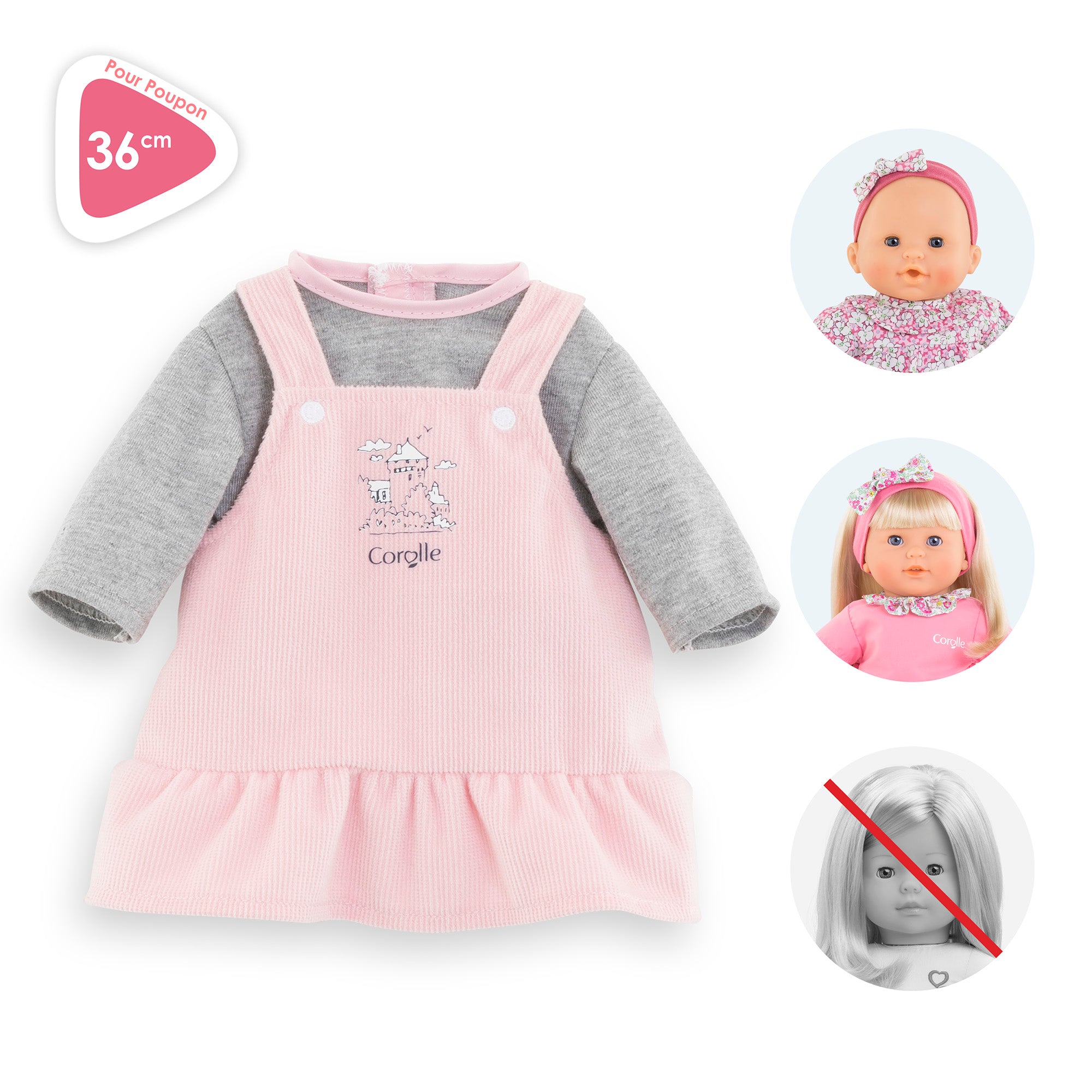 Vestido Y Camiseta Bords De Loire Para Bebé 36 Cm