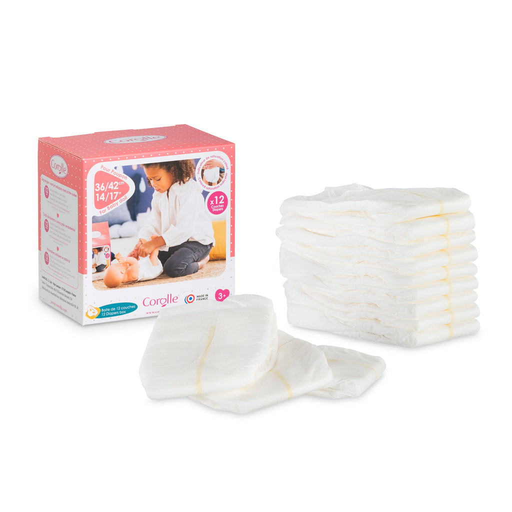 Caja De 12 Pañales Para Muñeco De 36 Y 42 Cm