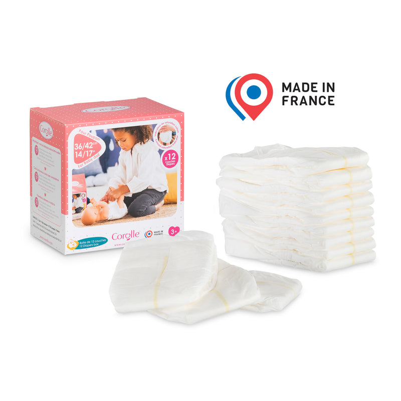Boîte De 12 Couches Pour Poupon 36 Et 42 Cm