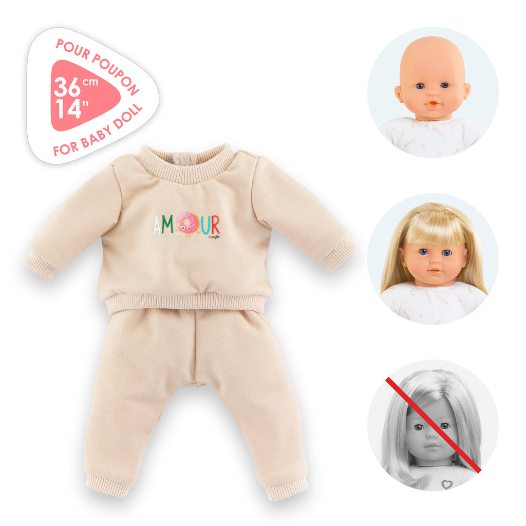 Chándal beige para muñeco de 36 cm