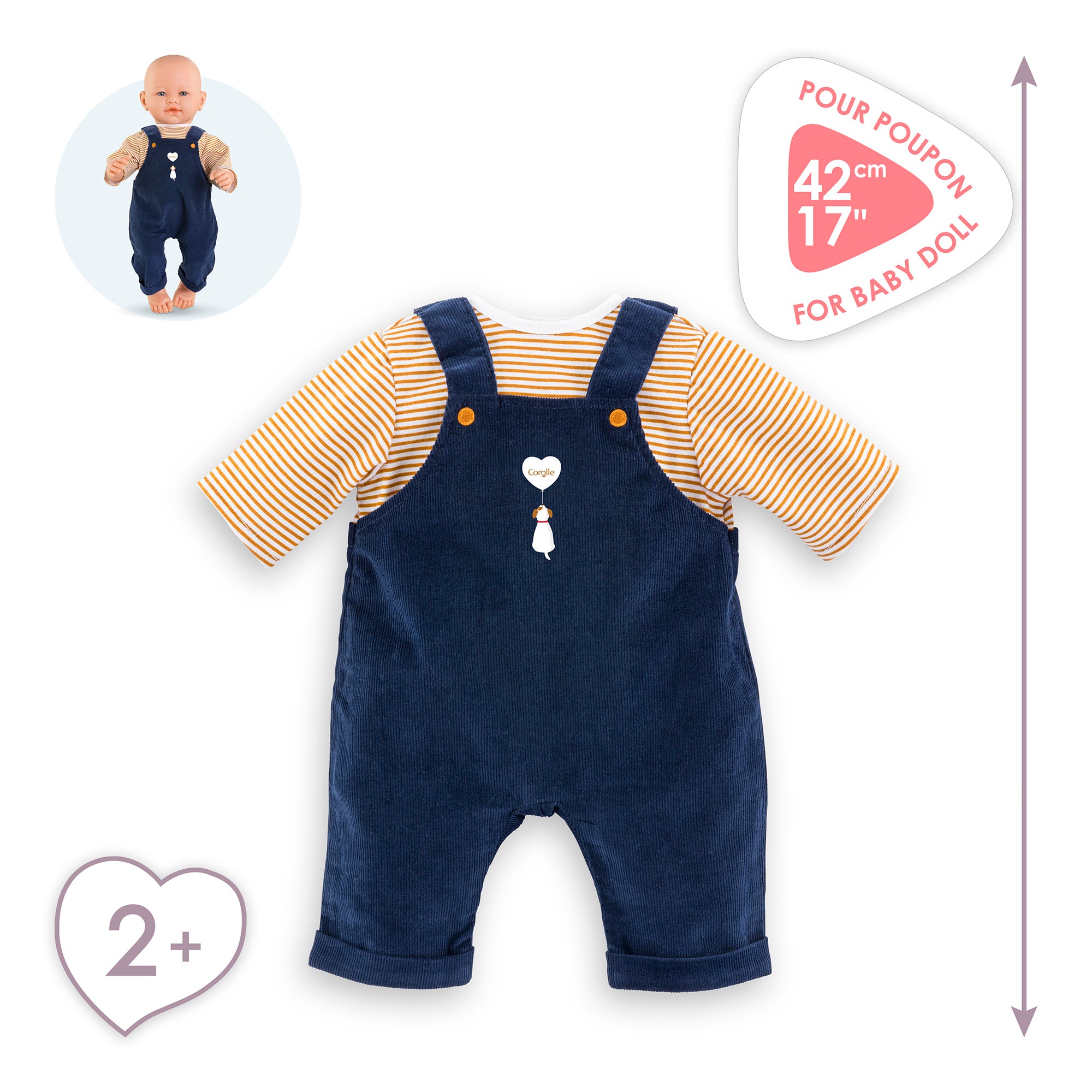 Camiseta Y Peto Marino Para Bebé De 42 Cm