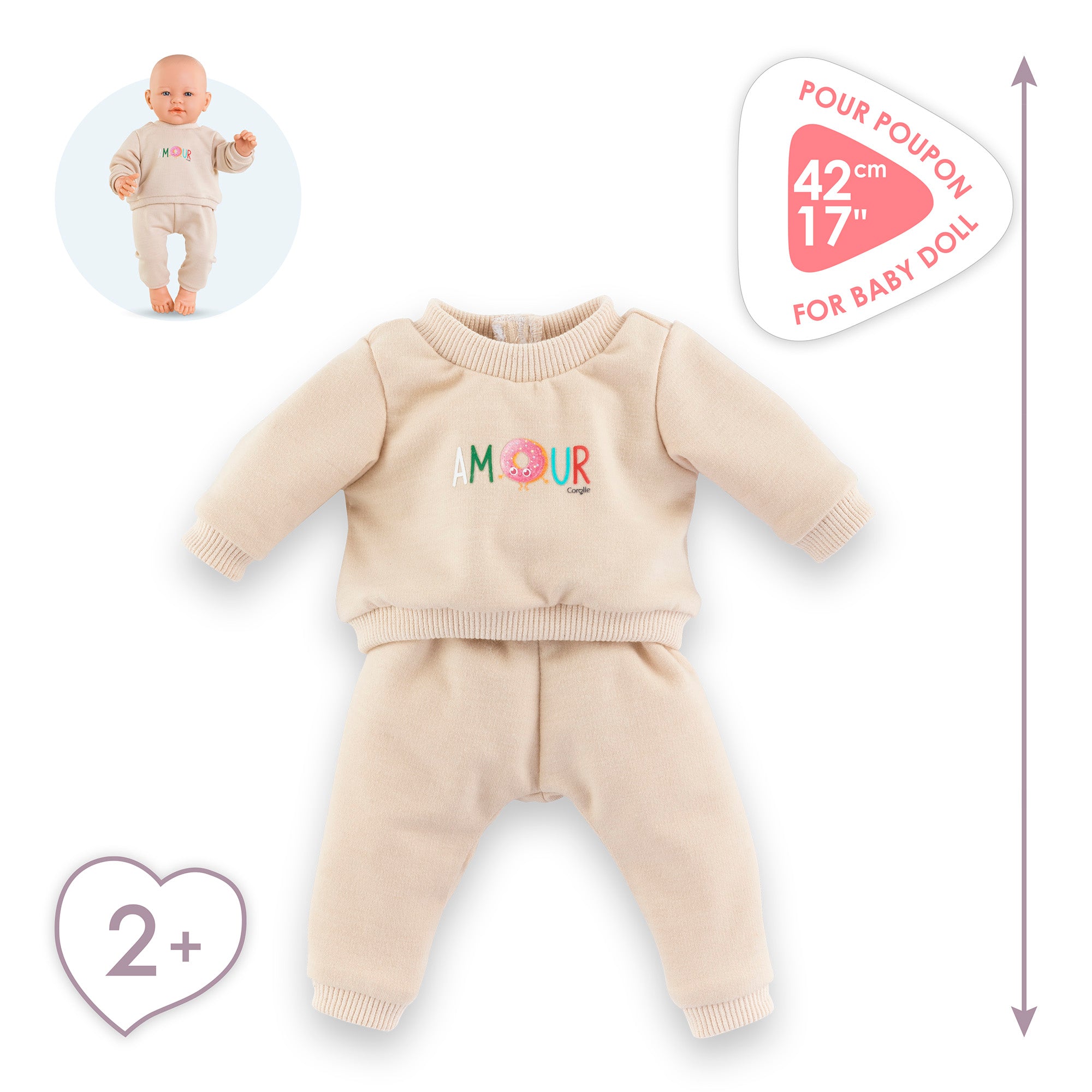 Jogging Beige Para Muñeco 42 Cm