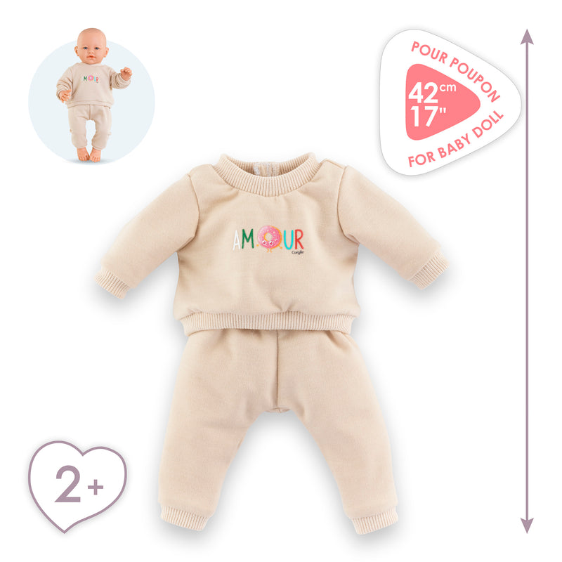 Jogging Beige Pour Poupon 42 Cm