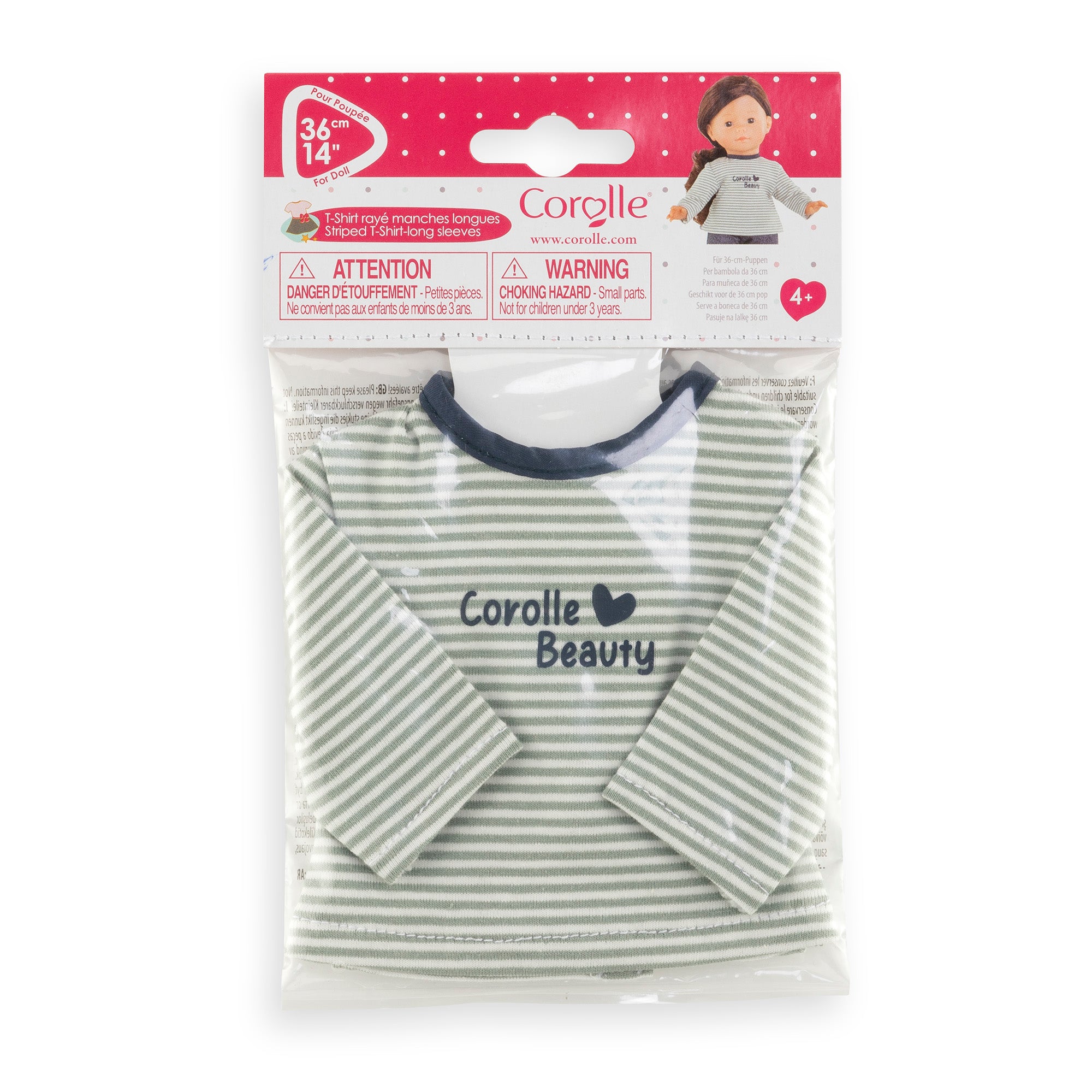 Long-Sleeved Striped T-Shirt for Ma Corolle Doll