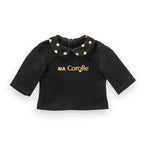 Camiseta Negra y Dorada de Manga Larga Para Muñeca Ma Corolle