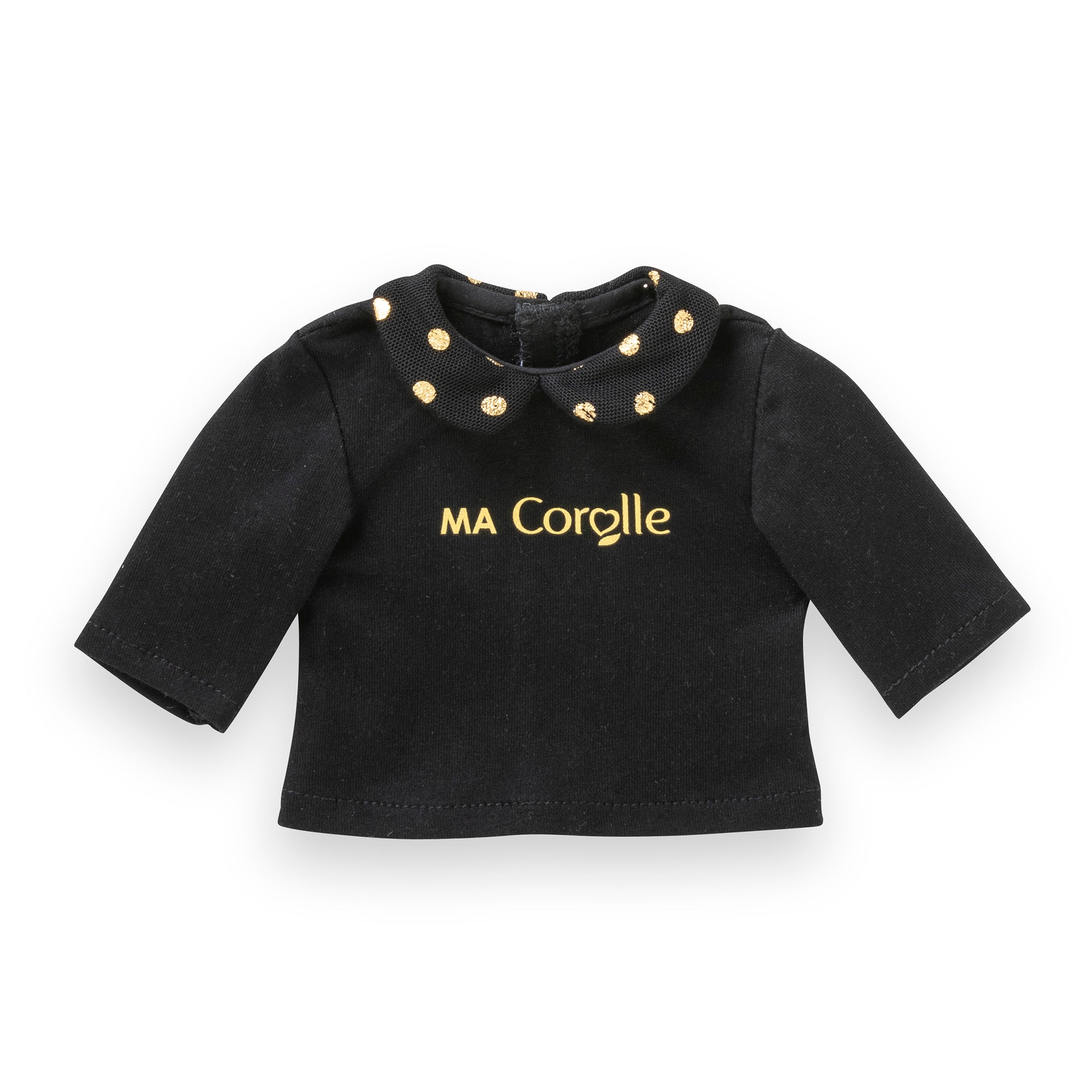 Camiseta Negra y Dorada de Manga Larga Para Muñeca Ma Corolle