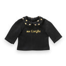 T-Shirt Noir Et Or Manches Longues Pour Poupée Ma Corolle