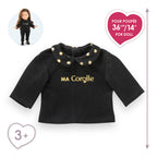 Camiseta Negra y Dorada de Manga Larga Para Muñeca Ma Corolle