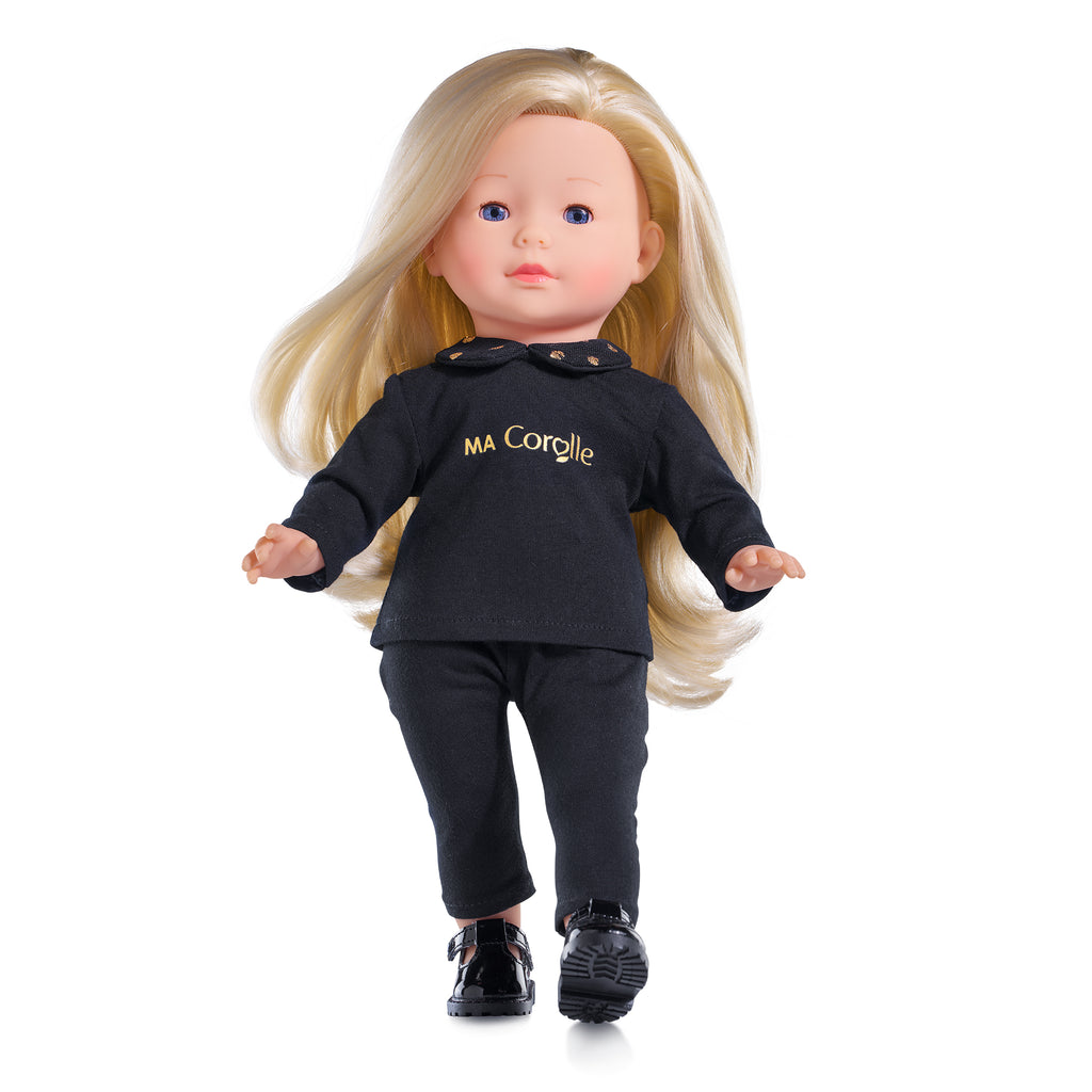 Camiseta Negra y Dorada de Manga Larga Para Muñeca Ma Corolle