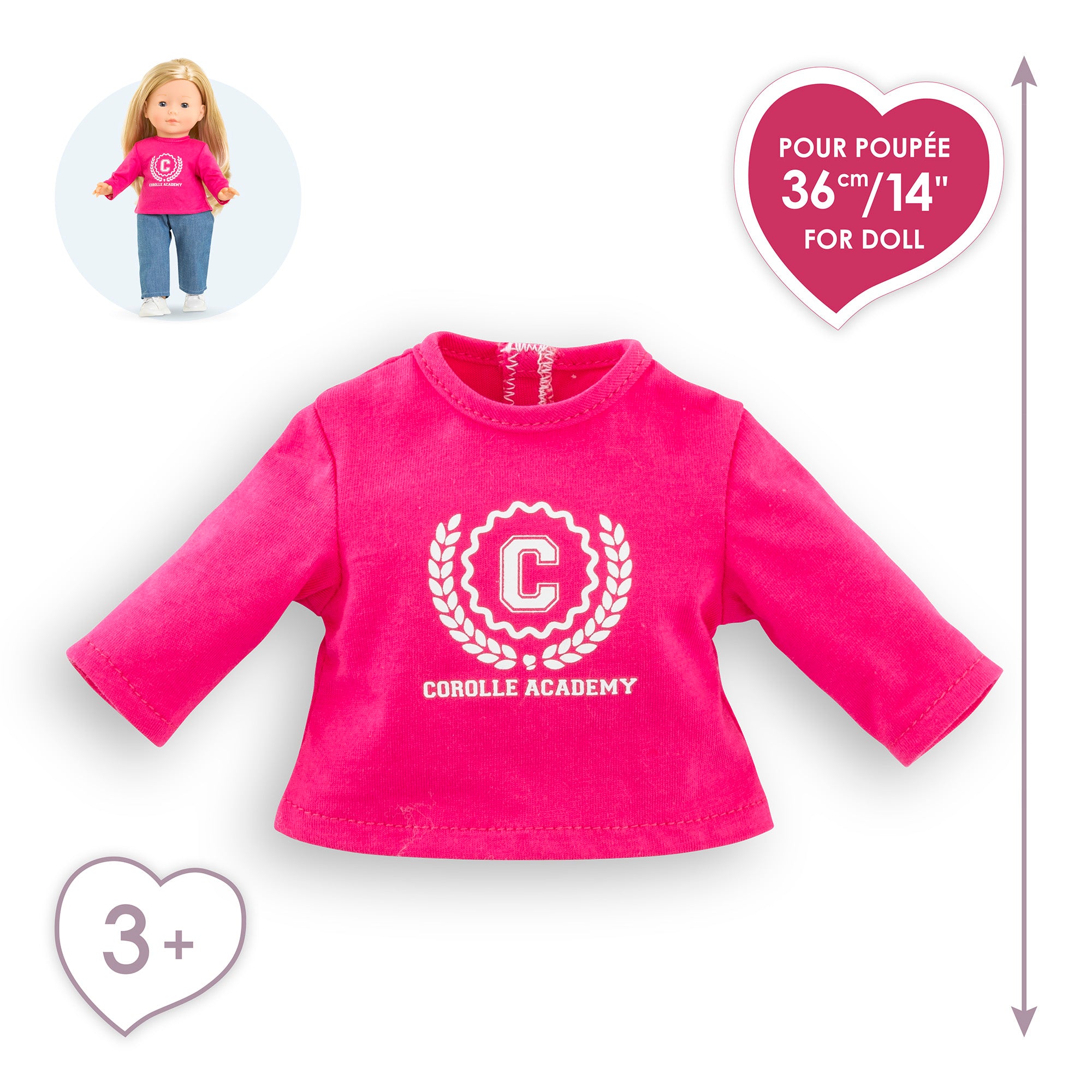 Camiseta Fucsia Corolle Academy Para Muñeca Ma Corolle