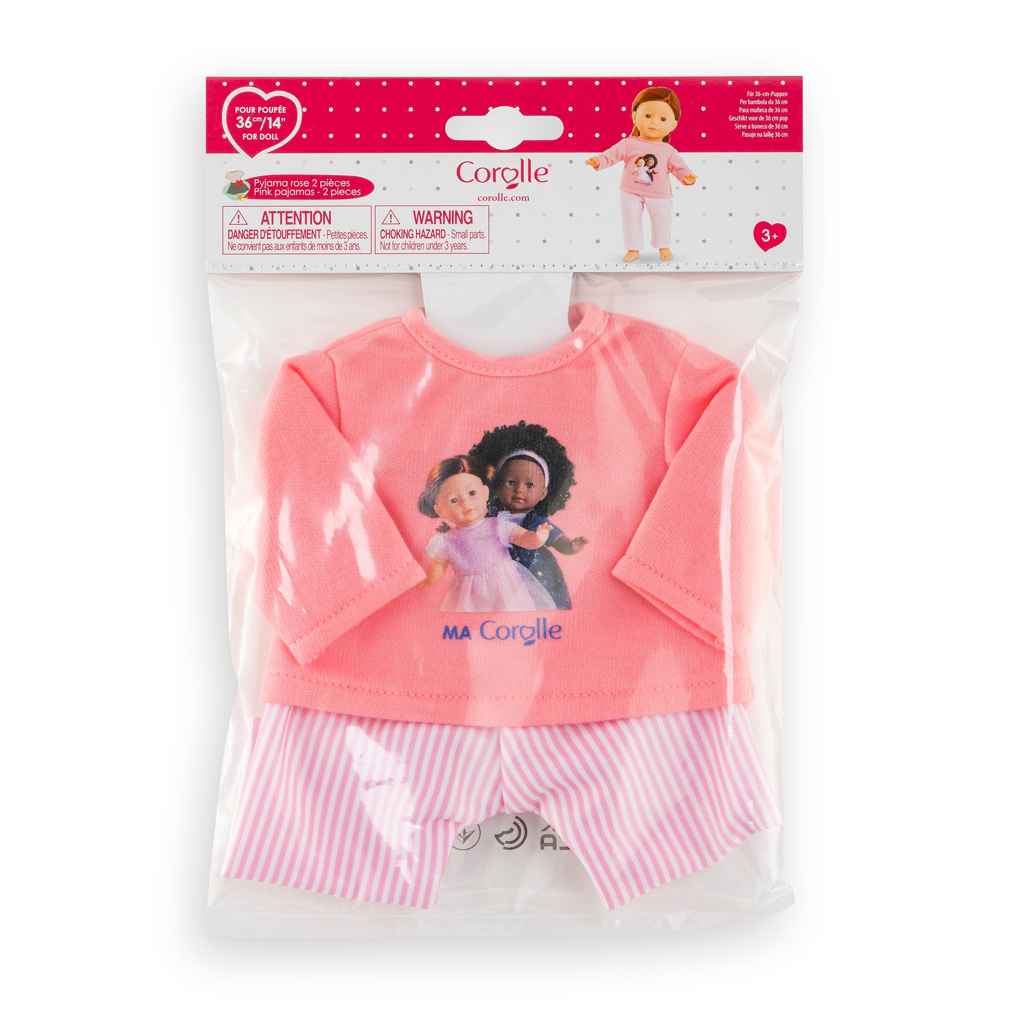 Pijama Rosa de 2 Piezas Para Muñeca Ma Corolle