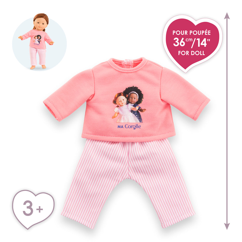 Pijama Rosa de 2 Piezas Para Muñeca Ma Corolle