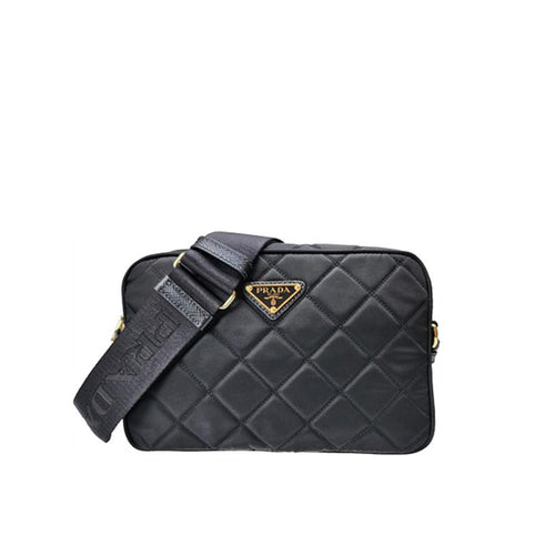 Bolso para cámara Prada de nailon acolchado - Mujeres - Negro