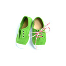 Chaussures Baskets Tennis En Toiles À Lacets Et Élastiques - Vert Acidulé - Mixte