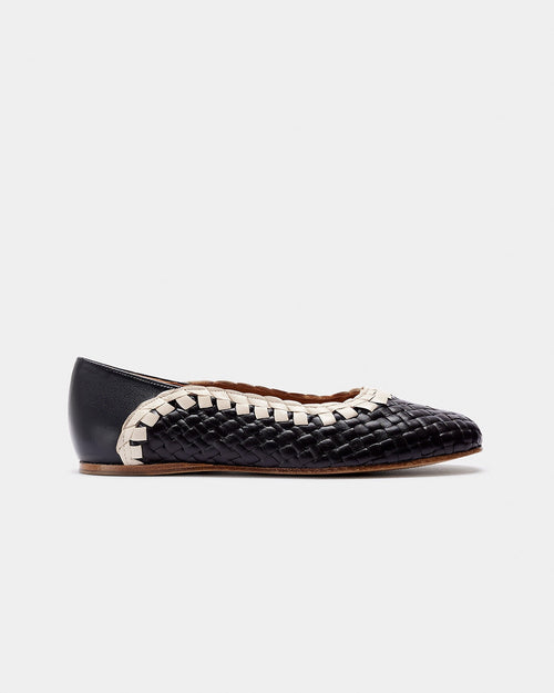 Ballerines Pisum Marron Oscuro-Crudo