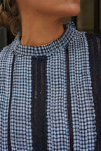 Margaux Navy Check Blouse