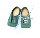 Canvas Tennis Shoes with Laces and Elastic - Bottle Green - Unisex