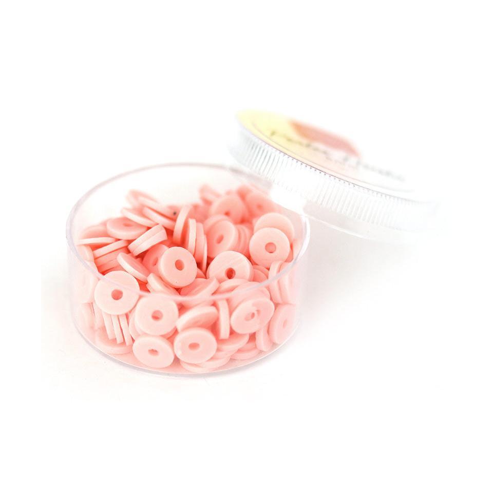 Box of 6 Mm Heishi Rondelle Beads - Powder Pink