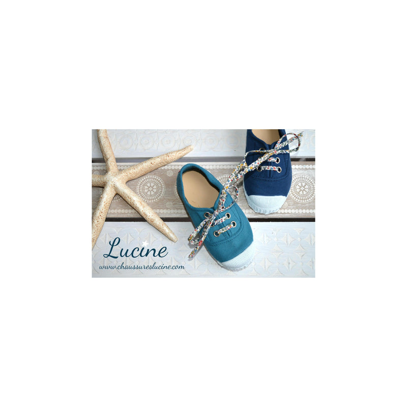 Chaussures Baskets Tennis En Toiles À Lacets Et Élastiques - Bleu Pétrole - Mixte