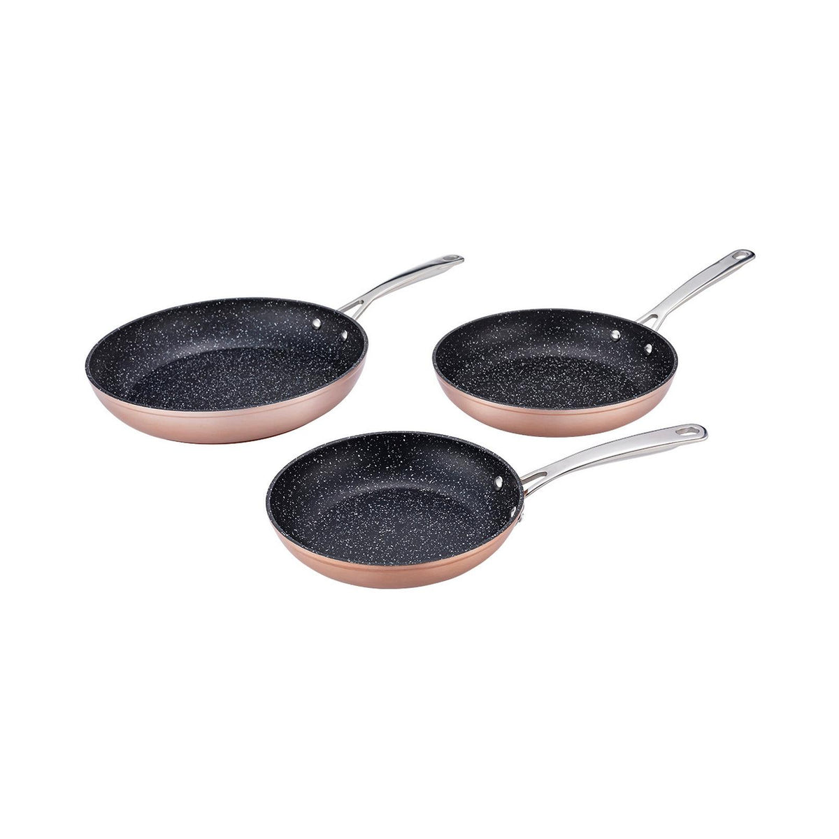 Élégance - Gam'Hotel - Set De 3 Poêles 20/24/28Cm Cuivré Élégance Greblon Céramique - Cuivre