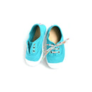 Chaussures Baskets Tennis En Toiles À Lacets Et Élastiques - Bleu Turquoise - Mixte