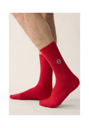 Chaussettes Mi-Hautes Unies Rouges - Robuste Rouge
