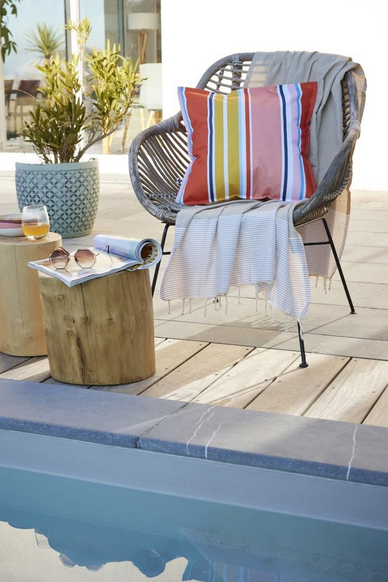 Housse De Coussin - Polyester Imprimé + Enduction - Bianca - Soleil