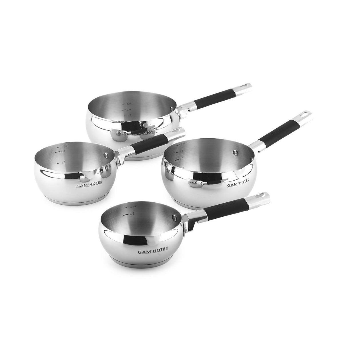 Gam'Hotel - 4 Casseroles Inox Induction - 14/16/18/20 Cm - Argenté
